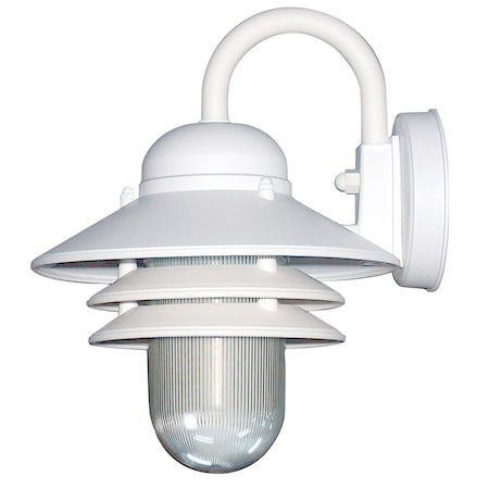 Sunlite Nautical Style Outdoor Wall Fixture, E26, Weatherproof Polycarbonate, Prismatic Acrylic Lens, Wht 41367-SU